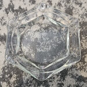 Vintage 1950s 1960  Large Clear Glass  Cigar Ash Tray Mis Century Modern